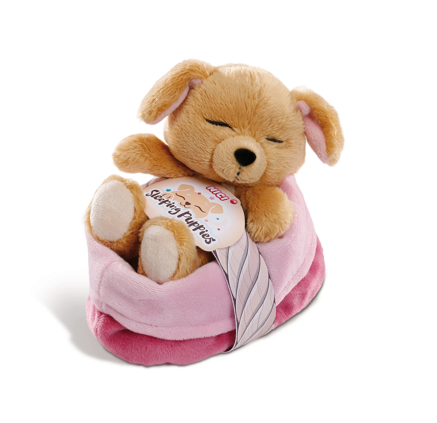 Nici 45371 Sleeping Puppies Schlafendes Hundebaby Im Körbchen 12cm Karamell