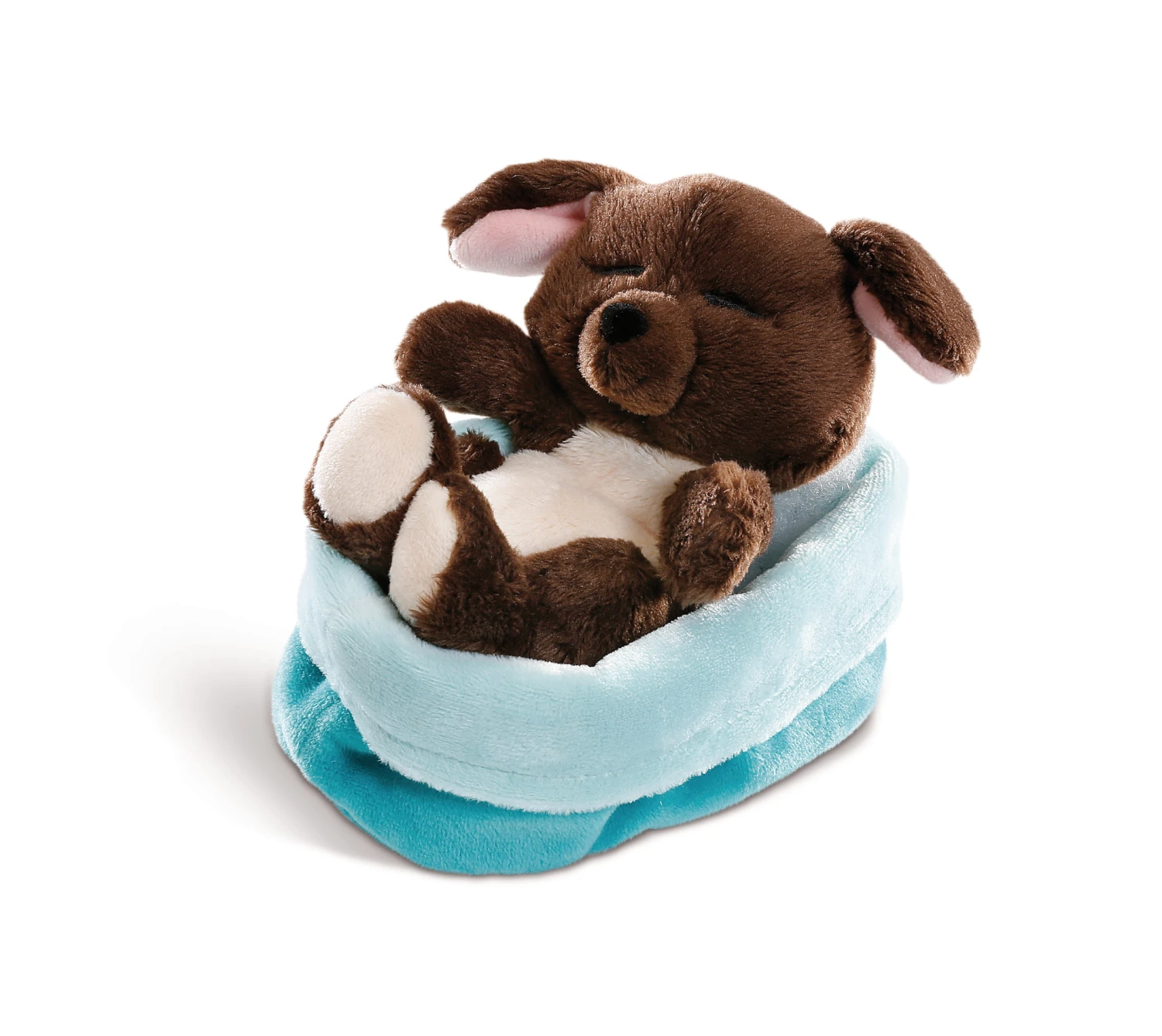 Nici 45372 Sleeping Puppies Schlafendes Hundebaby Im Körbchen 12cm Dunkelbraun – Bild 2