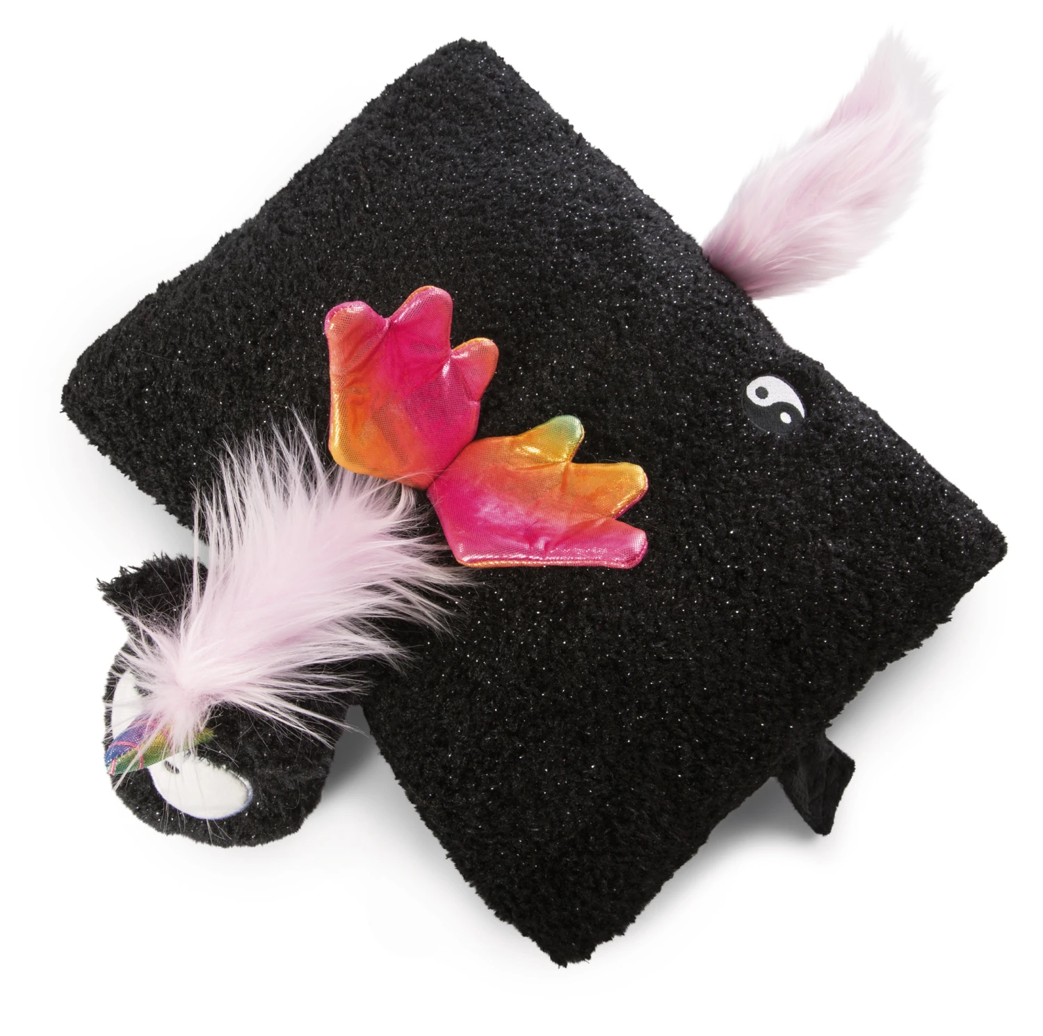 Nici 47382 Kuscheltierkissen Schwarzes Einhorn Rainbow Yin & Yang 40x30cm Plüsch – Bild 3