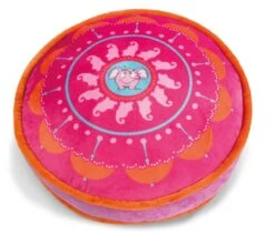 Nici 41323 Kissen Elefant Curcuma Rund Ca. 35cm Bedruckt Rosa Plüsch Jolly Yoga