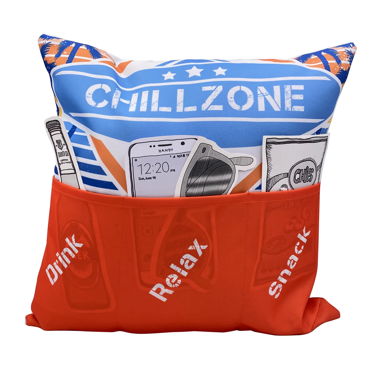 Hergo Sofahelden Outdoor-Kissen Mit Taschen 43x43cm - Chillzone 8756