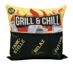Hergo Sofahelden Outdoor-Kissen Mit Taschen 43x43cm - Grill & Chill 8755