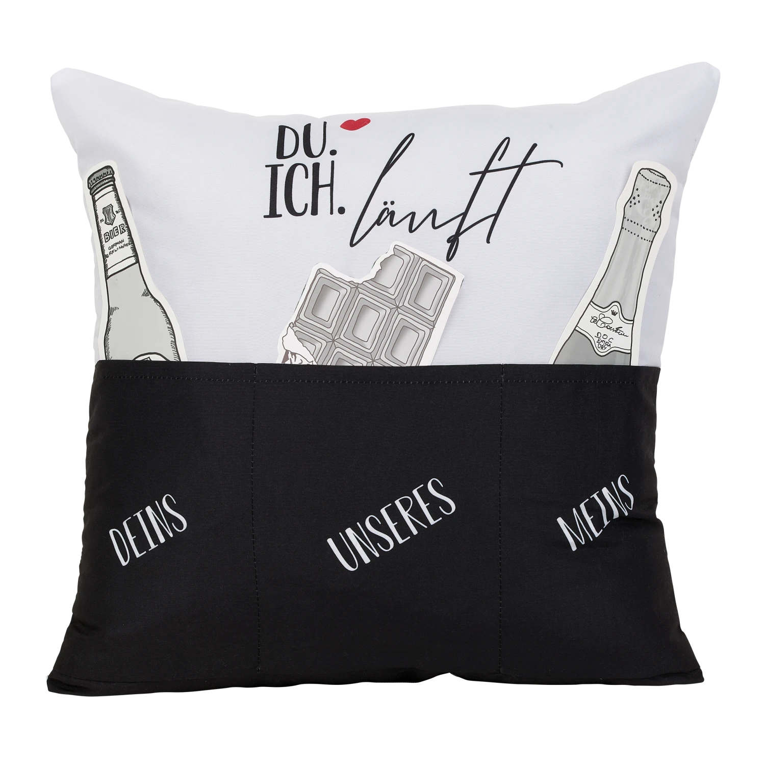 Hergo Sofahelden Kissen Mit Taschen 43x43cm - Du Ich Läuft 8766