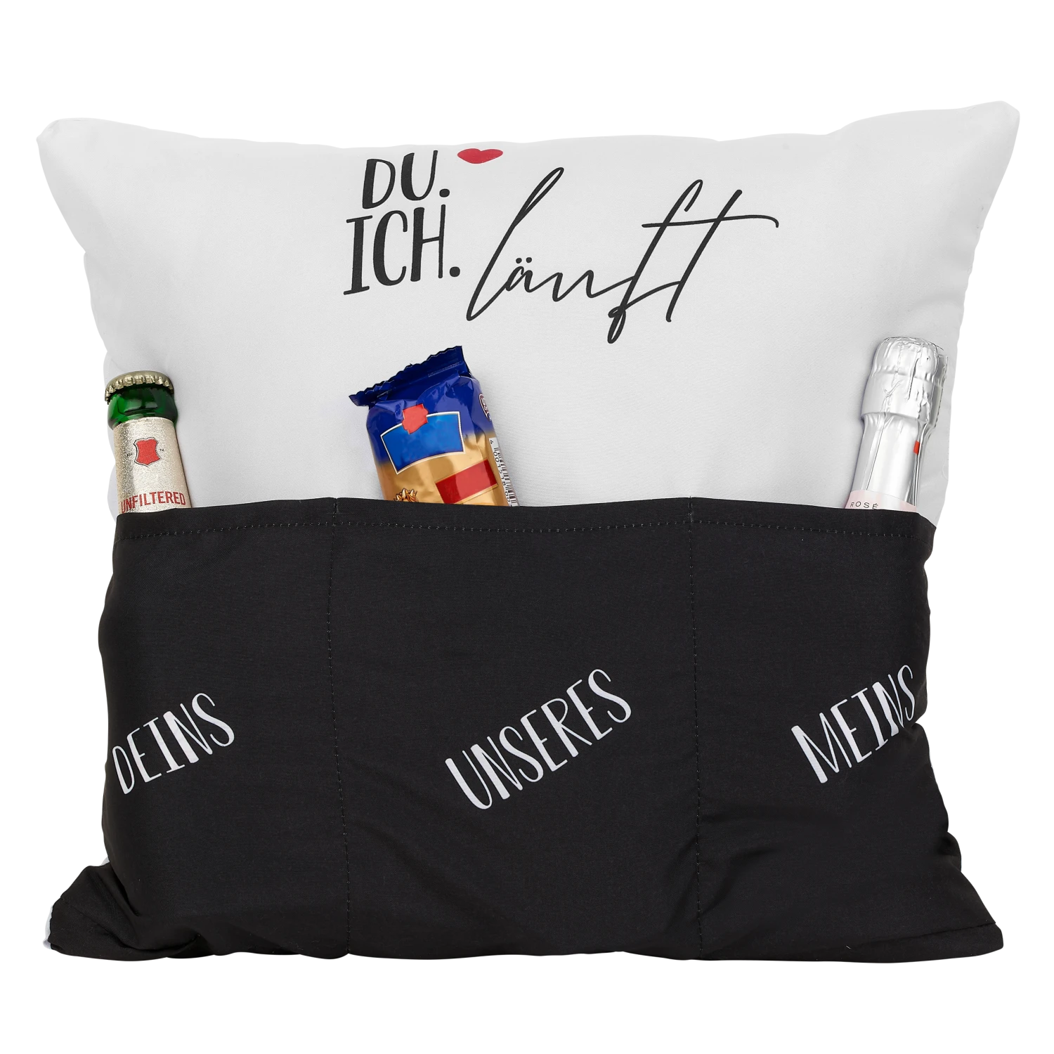 Hergo Sofahelden Kissen Mit Taschen 43x43cm - Du Ich Läuft 8766 – Bild 2