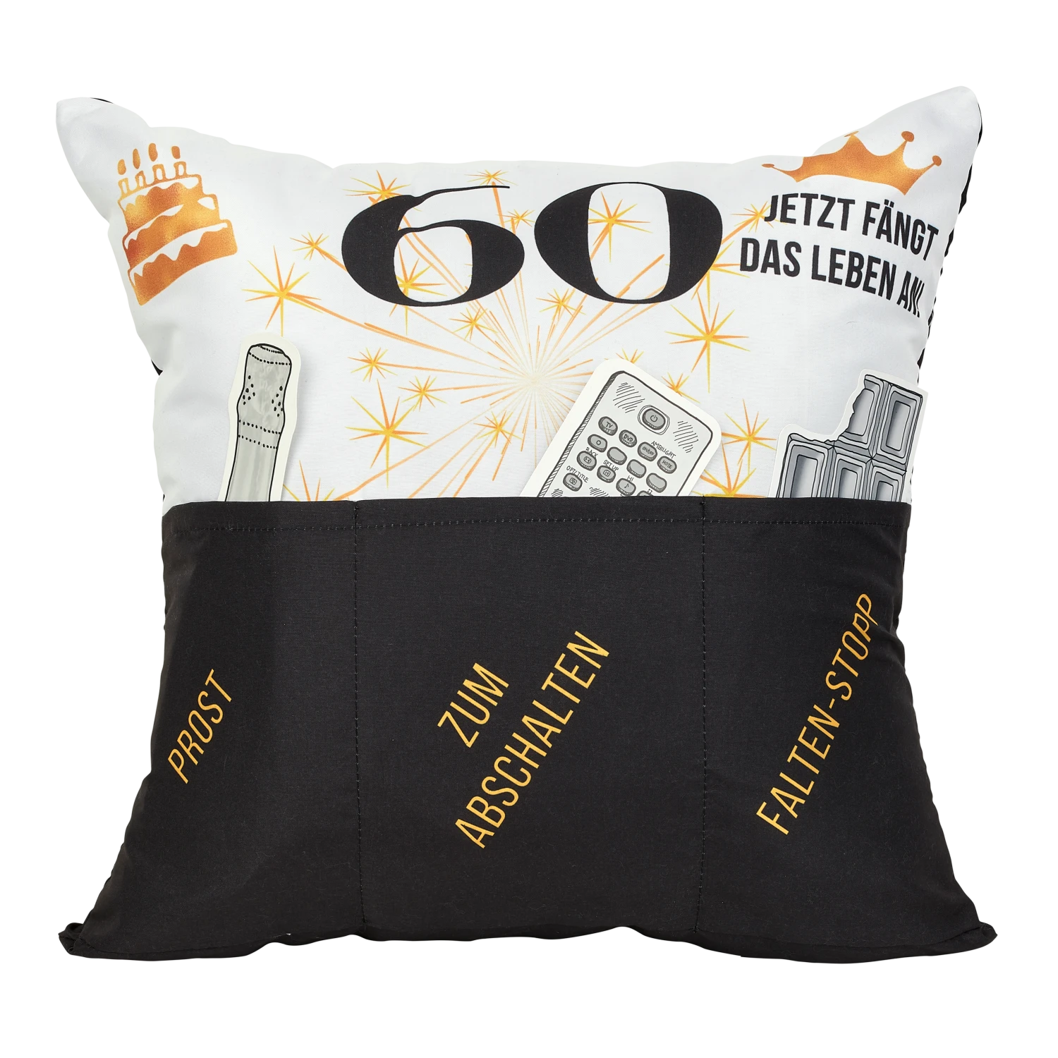 Hergo Sofahelden Kissen Mit Taschen 43x43cm - 60. Geburtstag 8777