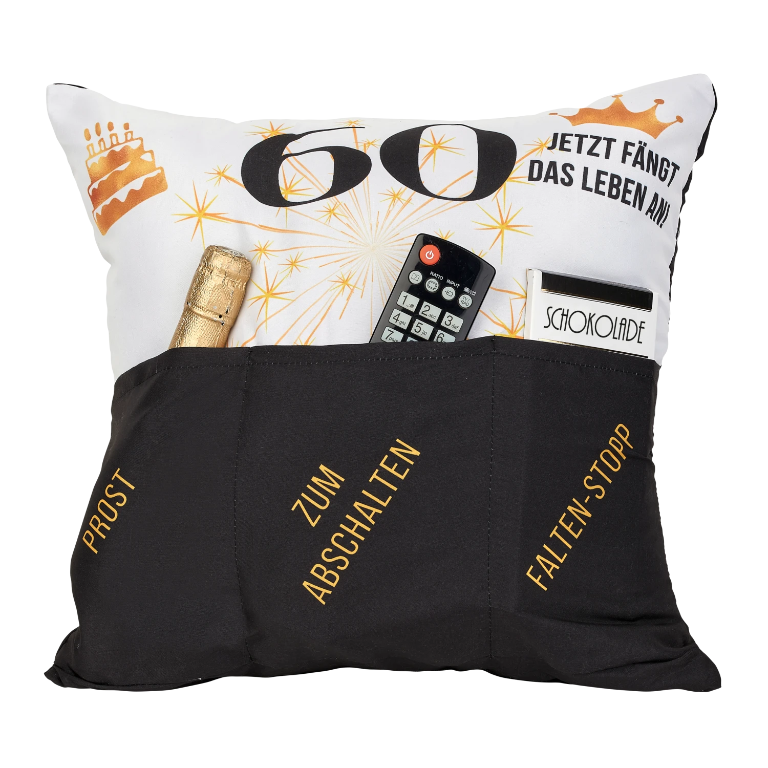 Hergo Sofahelden Kissen Mit Taschen 43x43cm - 60. Geburtstag 8777 – Bild 2