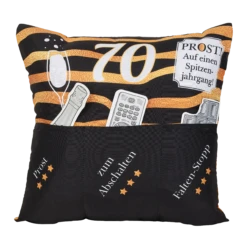Hergo Sofahelden Kissen Mit Taschen 43x43cm - 70. Geburtstag 8778