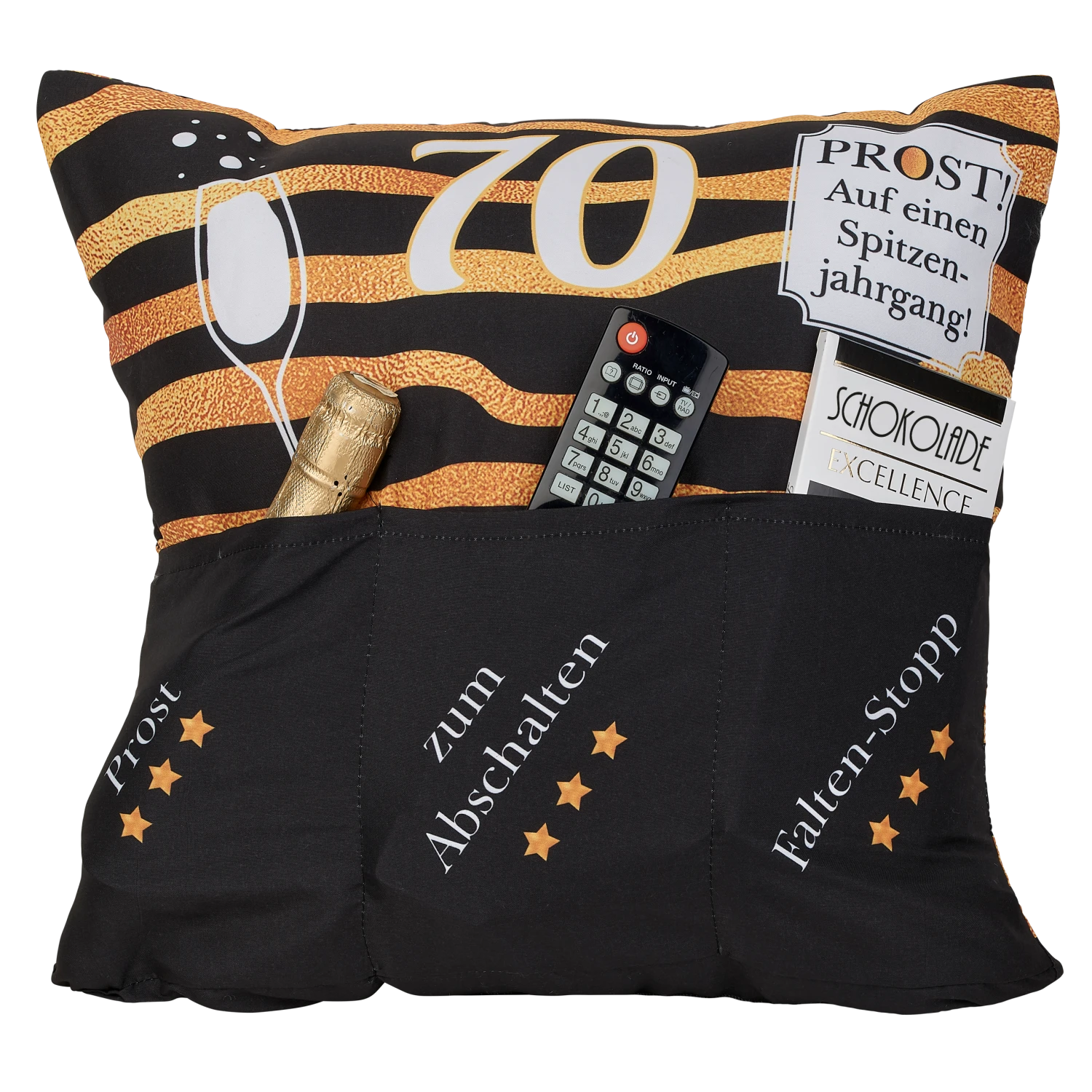 Hergo Sofahelden Kissen Mit Taschen 43x43cm - 70. Geburtstag 8778 – Bild 2