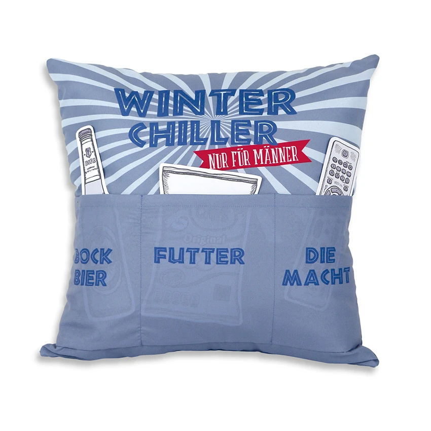 Hergo Sofahelden Kissen Mit Taschen 43x43cm - Winter Chiller 8812