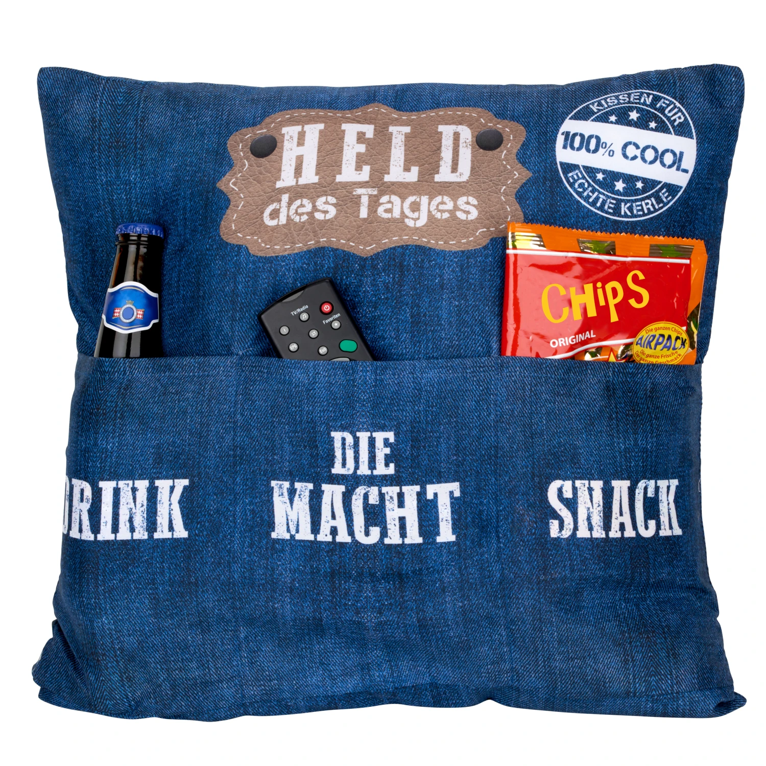 Hergo Sofahelden Kissen Mit Taschen 43x43cm - Held Des Tages 8961