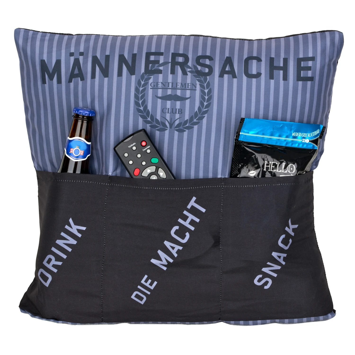 Hergo Sofahelden Kissen Mit Taschen 43x43cm - Männersache 8962