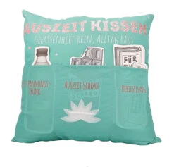 Hergo Sofahelden Kissen Mit Taschen 43x43cm - Auszeitkissen 8969