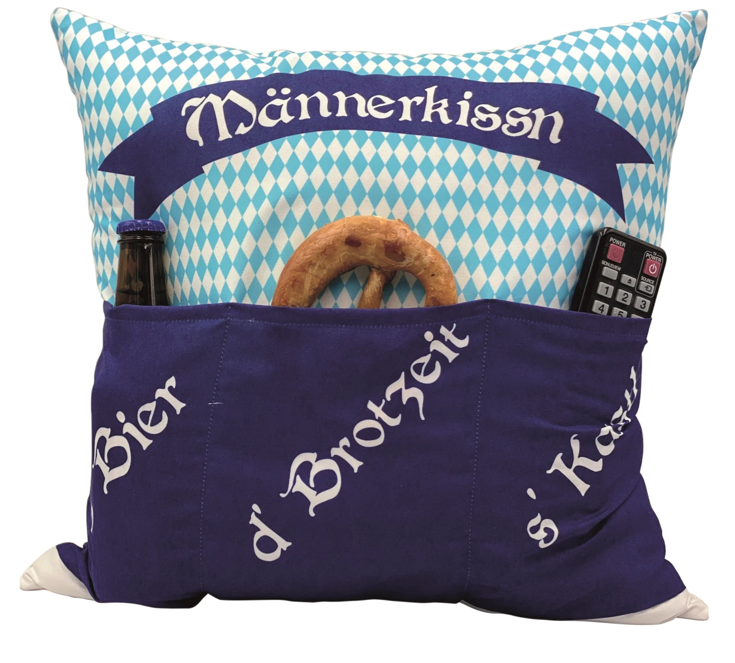 Hergo Sofahelden Kissen Mit Taschen 43x43cm - Bayern-Männerkissen 8973 – Bild 2