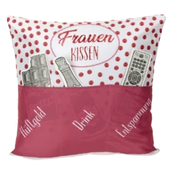 Hergo Sofahelden Kissen Mit Taschen 43x43cm - Frauenkissen 8975