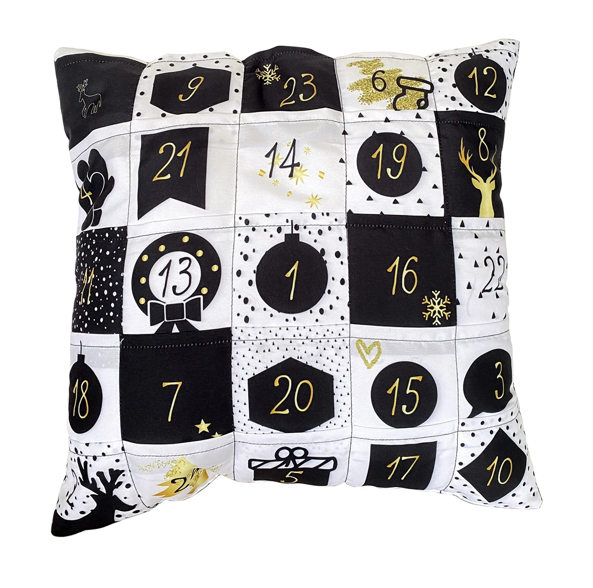 Hergo Sofahelden Adventskalender Kissen Mit Taschen 40x40cm - Black/White 8994