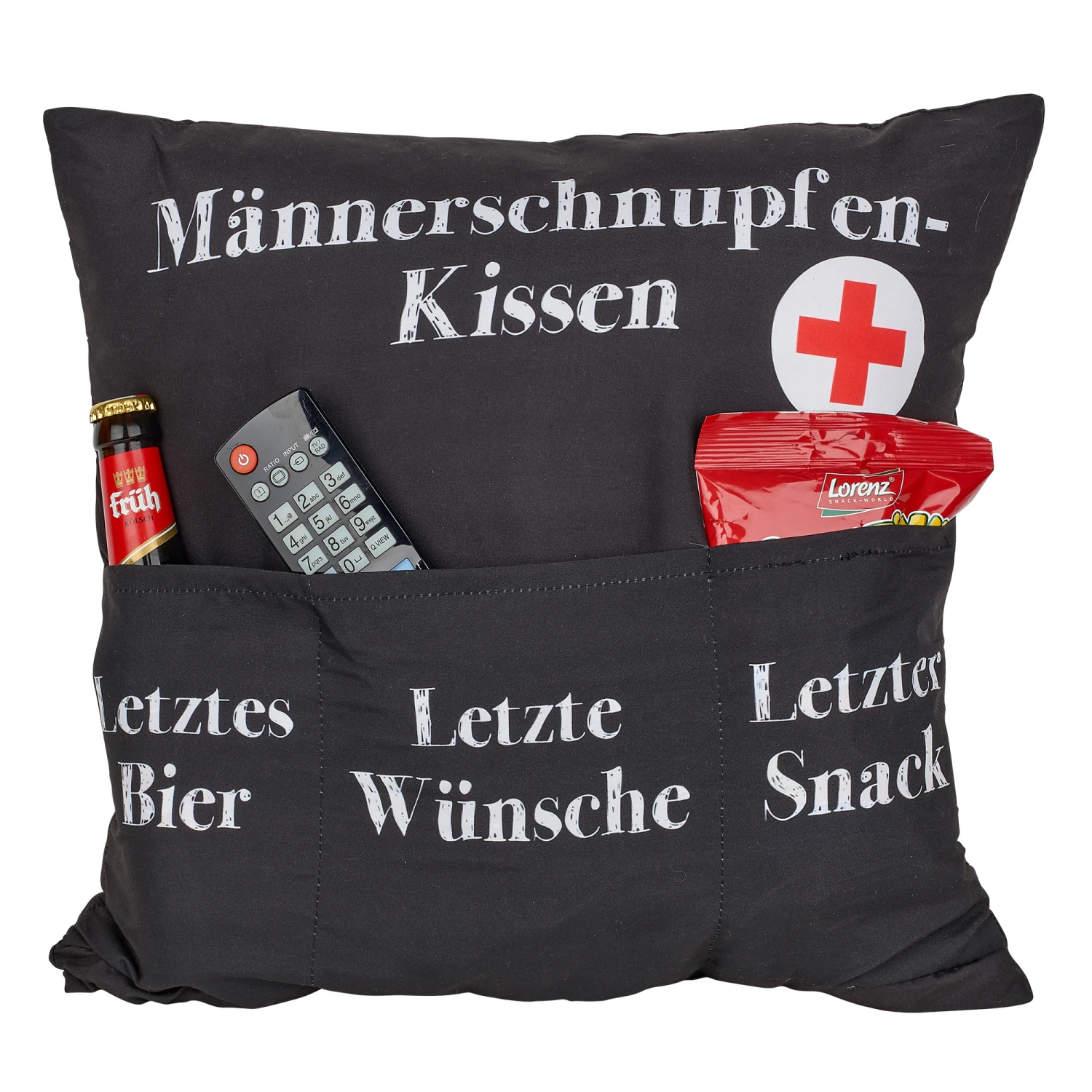 Hergo Sofahelden Kissen Mit Taschen 43x43cm - Männerschnupfen 9086 – Bild 2