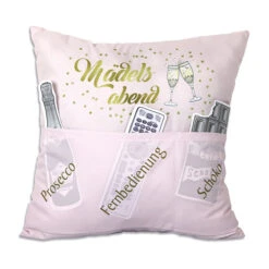 Hergo Sofahelden Kissen Mit Taschen 43x43cm - All You Need Is Mädelsabend 9576